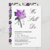 Rustige Paarse Franse Roos & Pioen Huwelijksbeloft Kaart (Voorkant / Achterkant)