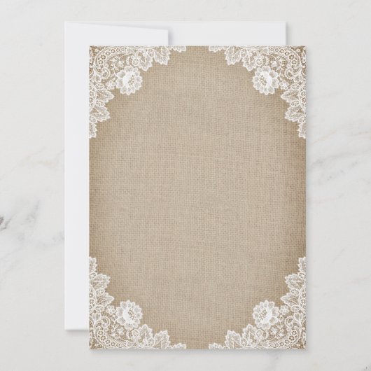 Rustige Paarse Hydrangea Burlap Wedding Kaart (Achterkant)