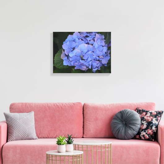 Rustige Paarse Hydrangea macrophylla Canvas Afdruk (Insitu (Woonkamer))