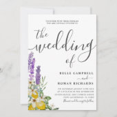 Rustige Paarse lavender en Lemons Wedding Kaart (Voorkant)