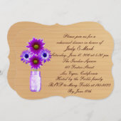 Rustige Paarse Mason Jar Rehearsal Dinner Invite Kaart (Voorkant / Achterkant)