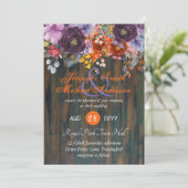 Rustige Paarse Oranje roze finale uitnodiging tot  (Staand voorkant)