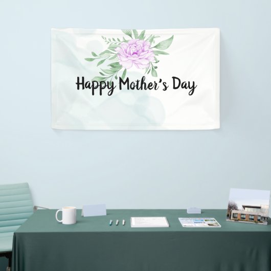 Rustige Paarse Roos Eucalyptus Moederdag Spandoek (Beurs)