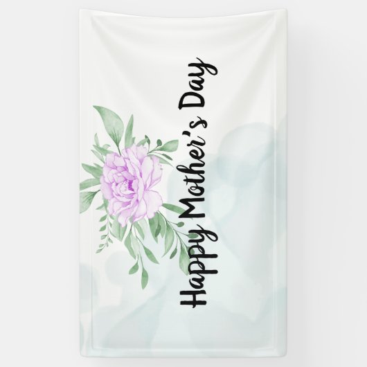 Rustige Paarse Roos Eucalyptus Moederdag Spandoek (Verticaal)