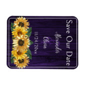 Rustige Paarse zonnebloem bespaart de datum Magnet Magneet (Horizontaal)