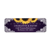 Rustige Paarse zonnebloempitlabels Etiket (Voorkant)