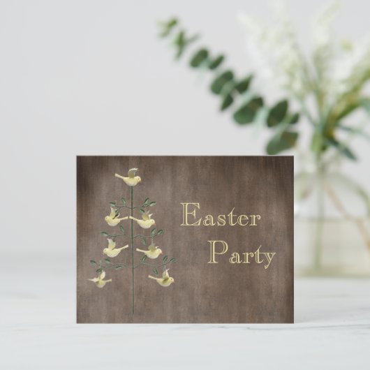 Rustige  paasboom en paaspartij kaart (Staand voorkant)