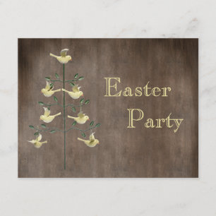 Rustige  paasboom en paaspartij kaart