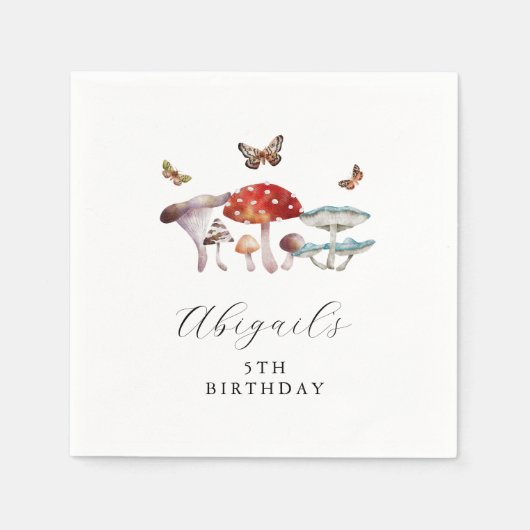 Rustige paddenstoel Birthday Party Servet (Voorkant)