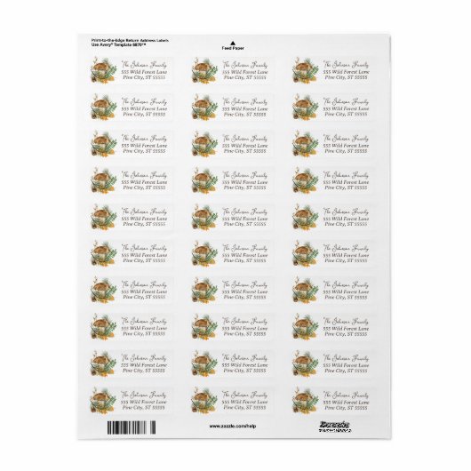 Rustige paddenstoel Pinecone laat bloemen Etiket (Full Sheet)