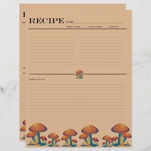 Rustige paddenstoelenkaarten (Voorkant / Achterkant)