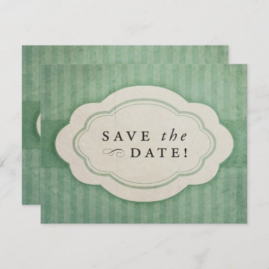 Rustige  pagina Groen bespaart de data Save The Date (Voorkant / Achterkant)