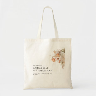 Rustige pampas floral the bruiloft of tote bag