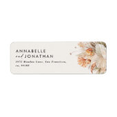 Rustige pampas florale terracotta Natural Etiket (Voorkant)