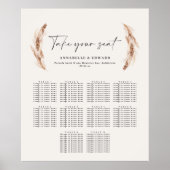 Rustige pampas gras botanische bruiloft poster (Voorkant)