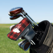 Rustige Papa Beer Rood en zwart buffel Golfheadcover (Insitu)