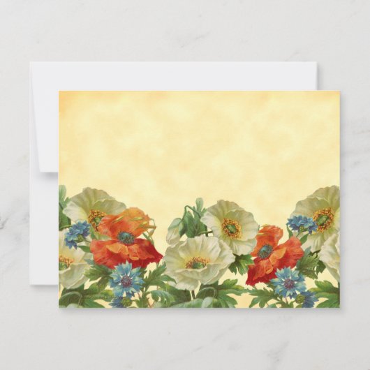 Rustige papavers en cornbloemen bewerkbare notitie notitiekaartje (Achterkant)