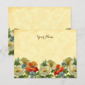 Rustige papavers en cornbloemen bewerkbare notitie notitiekaartje (Voorkant / Achterkant)