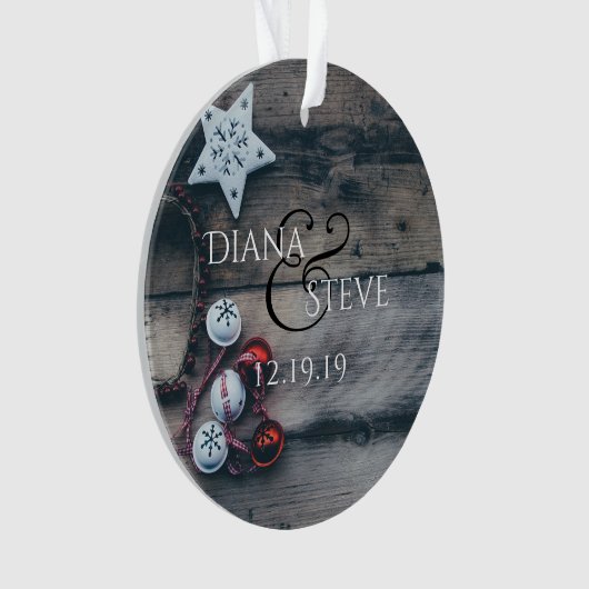 Rustige Passen getrouwd 1-kerstkeepaardmonogram Ornament (voorkant)