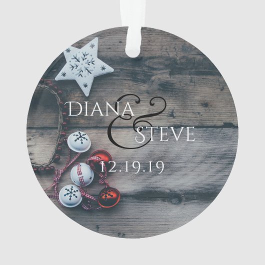 Rustige Passen getrouwd 1-kerstkeepaardmonogram Ornament (achterkant)