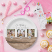 Rustige PASSEN GETROUWD van het Monogram van de Fo Papieren Bordje (Feest)