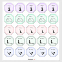 Rustige Pastel Yoga en Pilates Planner Stickers