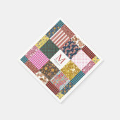 Rustige  patchwork Quilt Pattern Monogram Servet (Hoek)