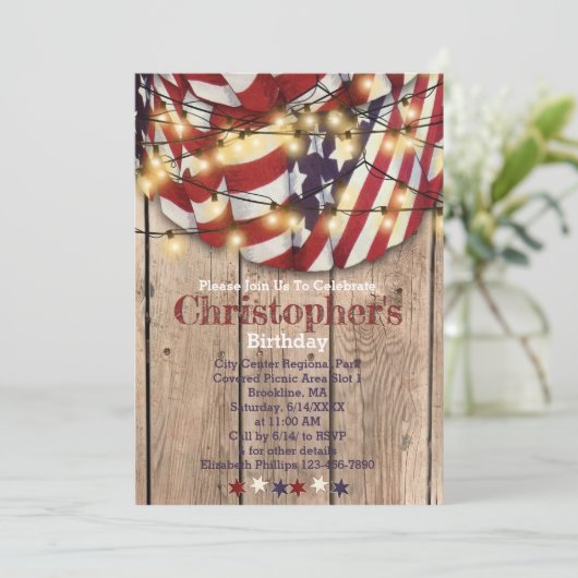 Rustige Patriottische Red White Blue Birthday Kaart (Staand voorkant)