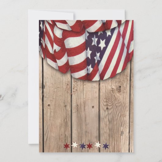 Rustige Patriottische Rode Witte Blauwe Dag Partij Kaart (Achterkant)