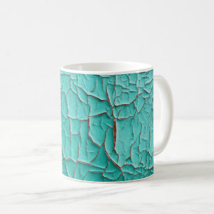Rustige peling verf blauwgroen blauw  koffiemok