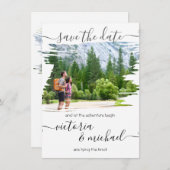 Rustige penseeltfoto Weddenschap opslaan datum Kaart (Voorkant / Achterkant)