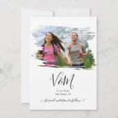 Rustige penseeltfoto Weddenschap opslaan datum Kaart (Achterkant)