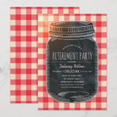 Rustige Pensioenpartij Picnic Mason Jar Kaart (Voorkant / Achterkant)