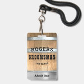 Rustige persoonlijke Bachelorpartij Badge (Voorzijde met lanyard)