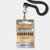 Rustige persoonlijke Bachelorpartij Badge (Achterkant met lanyard)