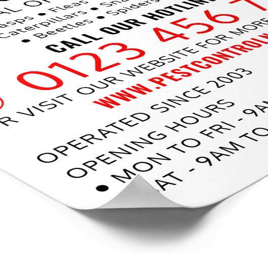 Rustige Pest Control Adverteren Poster (Hoek)