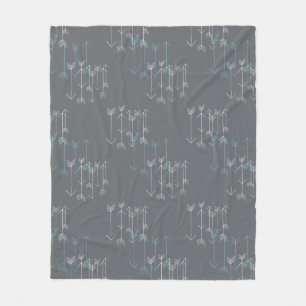 Rustige pijlen grijze Aqua White Fleece Blanket