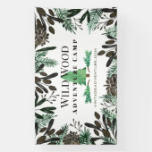 Rustige pijnbomen en filialen spandoek (Verticaal)