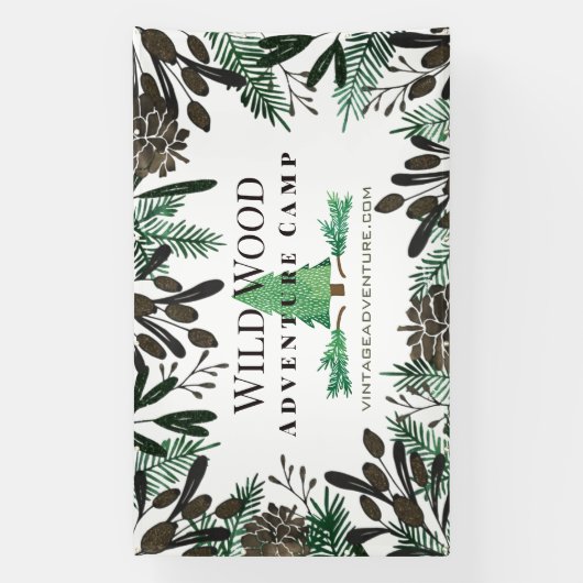 Rustige pijnbomen en filialen spandoek (Verticaal)