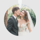 Rustige pine-boombladeren Monogram kerstmis Ornament (achterkant)