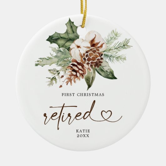 Rustige Pine Eerste Kerstkerst in ruste Ornament G (Voorkant)