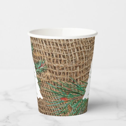 Rustige Pine Forest-kerstboom Papieren Bekers (Links)