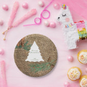 Rustige Pine Forest-kerstboom Papieren Bordje (Feest)