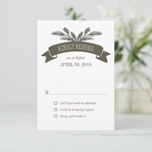 Rustige Pine Naaldreactiekaart Kaart (Staand voorkant)