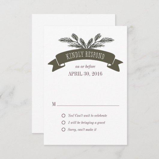 Rustige Pine Naaldreactiekaart Kaart (Voorkant / Achterkant)