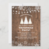 Rustige Pine Trees & String Lights Kerstfeest Kaart (Voorkant)