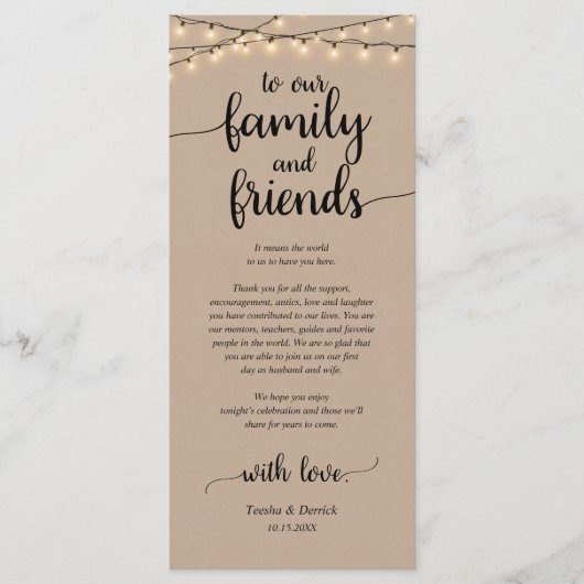 Rustige plaats instelling binnenpartij bedankt kaa programma (Voorkant)