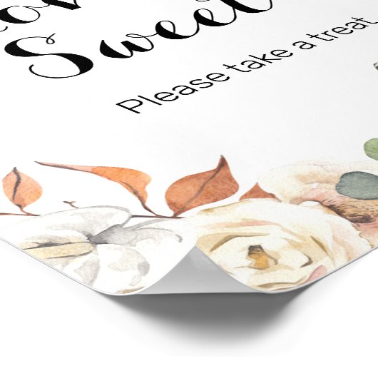 Rustige pompoen Waterverf Love is Sweet Sign Poster (Hoek)