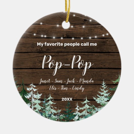 Rustige Pop Pop kerstversiering grootouder Keramisch Ornament (Voorkant)