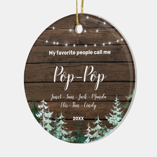 Rustige Pop Pop kerstversiering grootouder Keramisch Ornament (Links)
